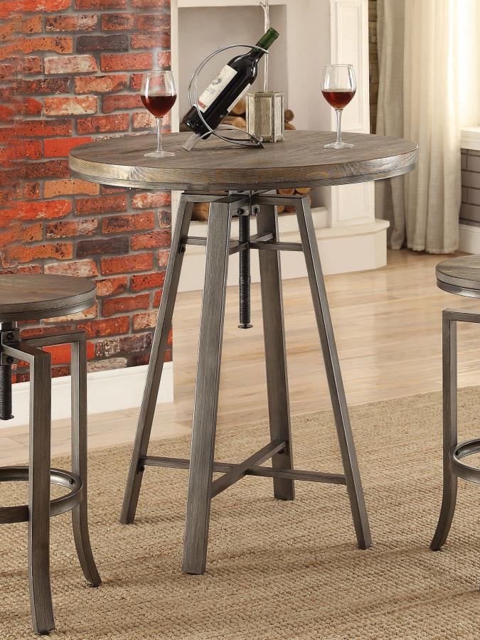 Bartlett - Adjustable Swivel Bar Table - Brushed Nutmeg