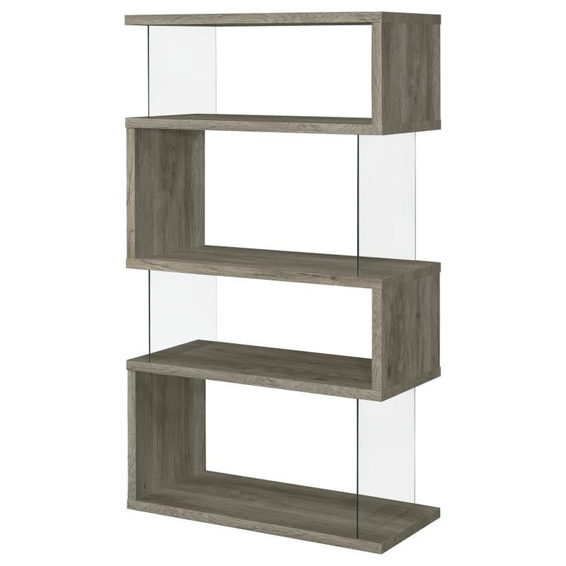 Emelle - 4-Shelf Bookcase With Glass Panels