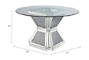 Noralie - 31" Dining Table - Clear Glass, Mirrored & Faux Diamonds