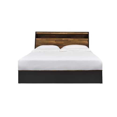 Eos - Queen Bed - Walnut & Black Finish