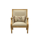 Daesha - Chair With Pillow - Tan Flannel & Antique Gold