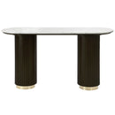 Clayten - Sofa Table - White Natural Marble Top & Espresso