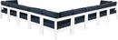Nizuc - Outdoor Patio 9 Piece Modular Sectional With White Frame