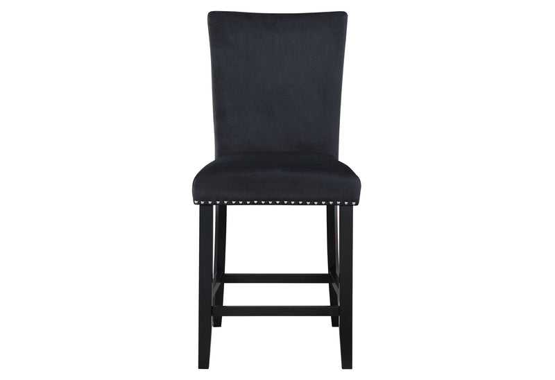 D04 - Velvet Bar Stool - Black