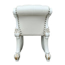 Vendome - Vanity Stool - Beige Synthetic Leather & Antique Pearl