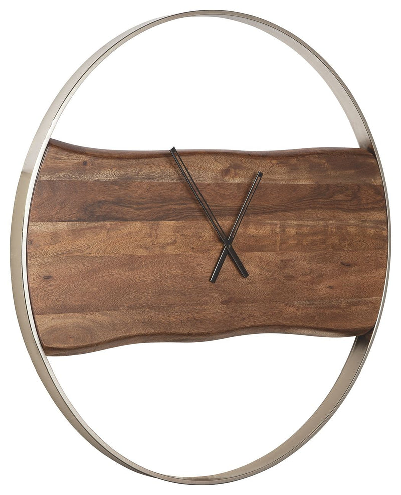 Panchali - Brown / Silver Finish - Wall Clock