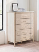 Cadmori - Five Drawer Wide Chest - Two-Tone