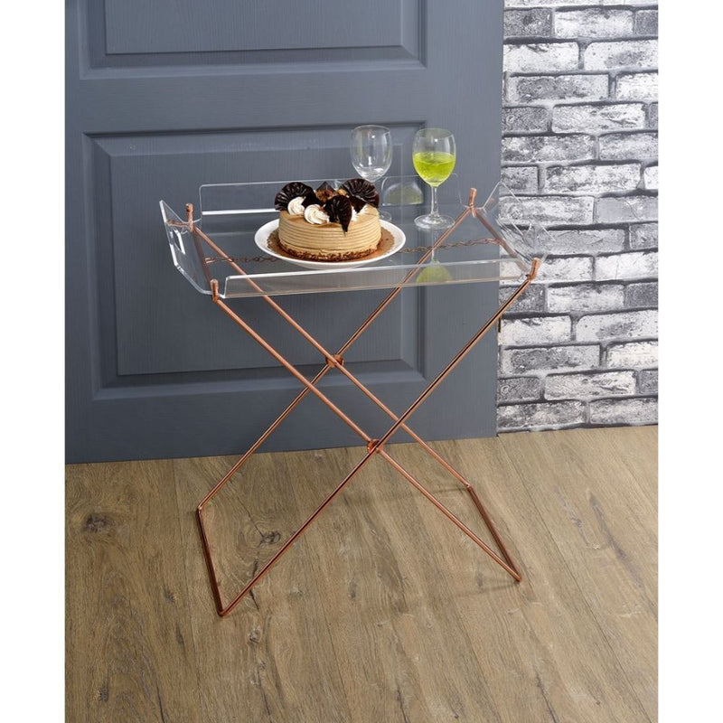 Cercie - Tray Table - Clear Acrylic & Copper