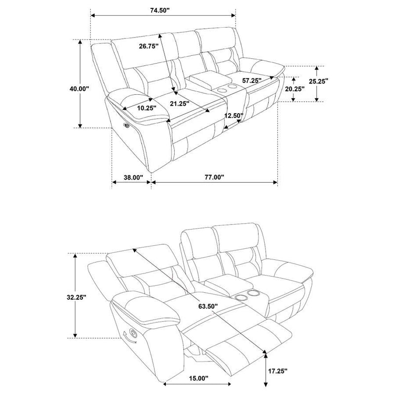 Greer - Glider Loveseat W/ Console