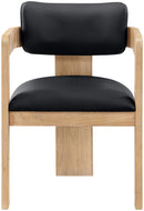 Sacha - Vegan Leather Upholstered Dining Chair With Natural Base (Set of 2)
