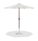 Fiji - Aluminum Patio Umbrella With Round White And Teak Base