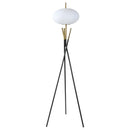 Layton - White Orb Shade Tripod Floor Lamp - Black