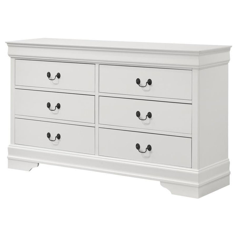 Louis Philippe - 6 Drawers Dresser - White