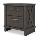 Vonitta Bay - Two Drawer Night Stand - Dark Brown