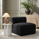 Rummi - Velvet Performance Fabric Upholstered Modular Armless Chair