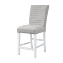 Elizaveta - Counter Height Chair (Set of 2) - Gray Velvet &White High Gloss