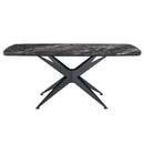 Klaus - Dining Table - Crystal Tempered Glass Top & Black Finish