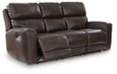 Crossplex - Power Reclining Sofa With Adjustable Headrest - Smoke