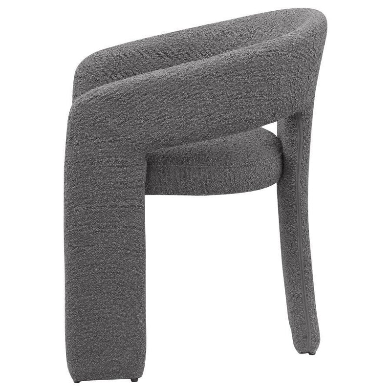 Eudora - Boucle Upholstered Dining Arm Chair - Gray