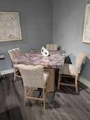 D04 - 5 Piece Dining Room Set (Bar Table, 4 Stools) - Lava / Natural