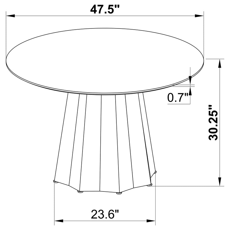 Camden - 5-Piece Round Dining Table Set - Black And Cream