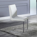 Palton - Side Chair (Set of 2) - White Synthetic Leather & Chrome