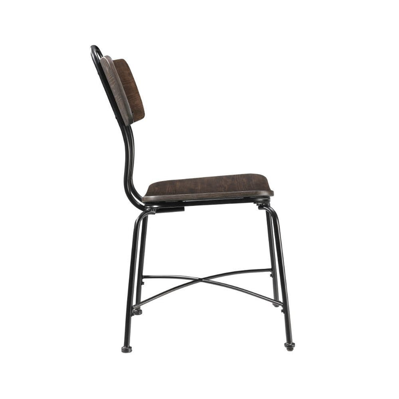 Garron - Side Chair (Set of 2) - Walnut & Black