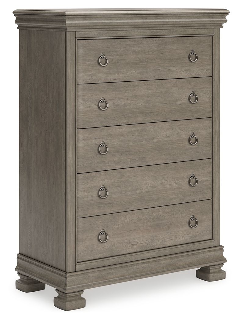 Lexorne - Gray - Five Drawer Chest