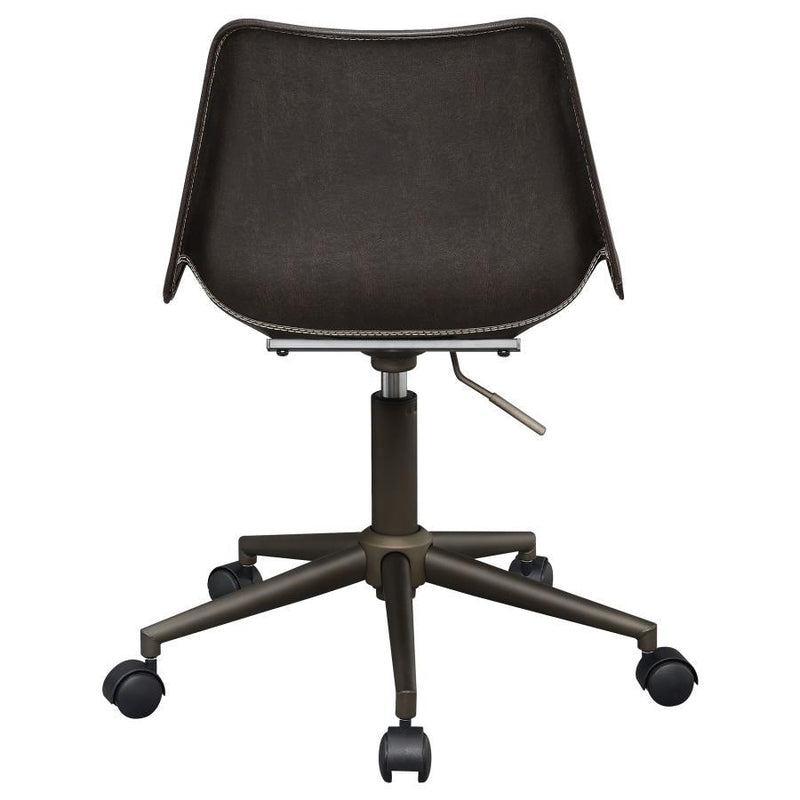 Carnell - Adjustable Height Office Chair With Casters - Brown And Rustic Taupe