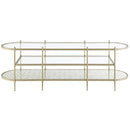 Zaba - TV Stand - Glass Top & Champagne