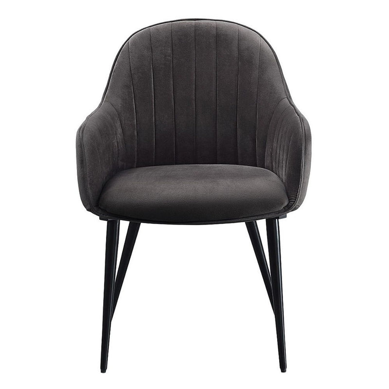 Caspian - Side Chair (Set of 2) - Dark Gray Fabric & Black