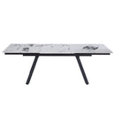 Damita - Ceramic Top Dining Table - White & Black