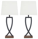 Makara - Metal Table Lamp (Set of 2) - Black / Brown