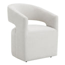 Libni - Arm Chair With Casters - Cream Linen