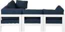 Nizuc - Outdoor Patio 5 Piece Modular Sectional With White Frame