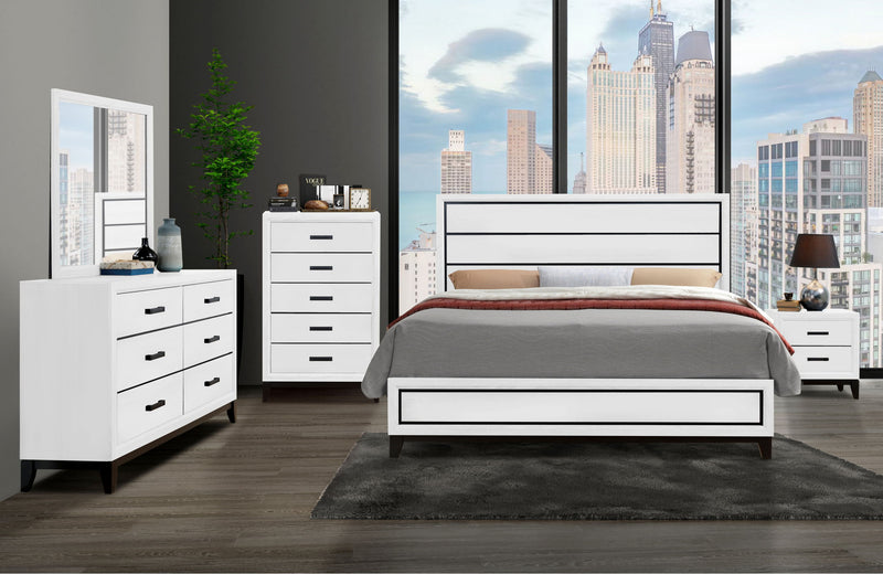 Kate - 5 Piece King Bedroom Set - White