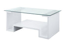 Nevaeh - Coffee Table - Clear Glass Top & White High Gloss
