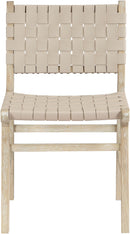 Entwine - Vegan Leather Upholstered Dining Chair - Painted Natural