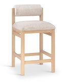 Roundhill - Fabric Counter Stool - Natural Frame