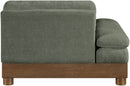 Turin - Chenille Fabric Upholstered Modular Arm Chair - Walnut Base