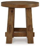 Mackifeld - Round End Table - Warm Brown