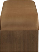 Sable - 52" Velvet Performance Fabric Upholstered Bench - Saddle