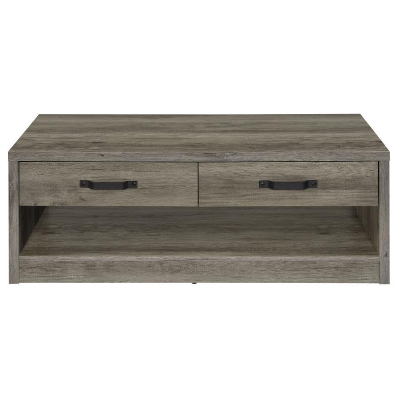 Felix - 2-Drawer Rectangular Engineered Wood Coffee Table - Gray Driftwood