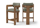 Sacha - Vegan Leather Upholstered Counter Stool With Brown Base