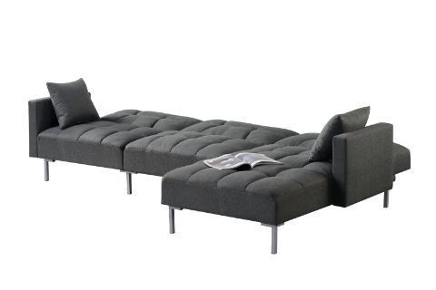 Duzzy - Sectional Sofa - Dark Gray Fabric