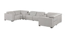 1208 - 8 Piece U Shaped Leather Sectional With 4 Power Recliners & Power Headrests
