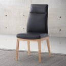 Raquan - Side Chair (Set of 2) - Black Leather & Walnut