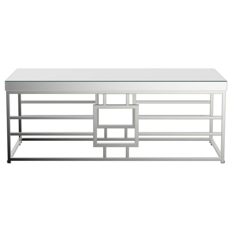 Dafina - Rectangular Mirrored Top Coffee Table - Chrome