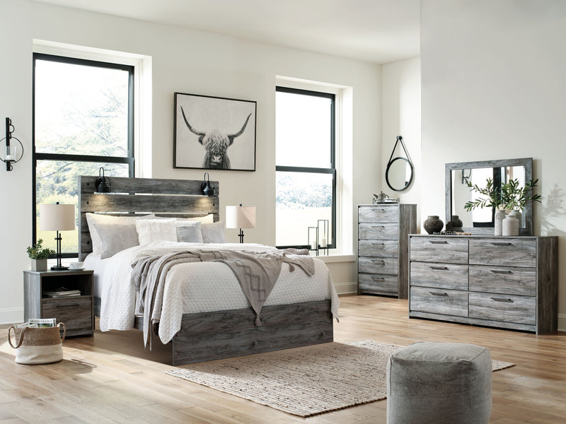 Baystorm - Gray - Dresser, Dark Gray Mirror