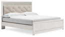 Altyra - King Panel Bed With Upholstered Headboard - White